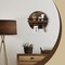 Key Holder for Wall - 9.8 Inch Apartment Wall Decor with Shelf and 8 Key Hooks, Circular Wood Key Hanger for Home Decor (Brown)